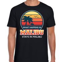 Malibu zomer t-shirt / shirt What happens in Malibu stays in Malibu zwart voor heren - thumbnail