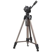 Hama Star 61 Licht Camerastatief, 3-Weg-Kop, Hoogte 60-153 cm, Inclusief Draagtas, Geschikt Voor Spigelreflex- en Systeemcamera's, Champagne/Zwart