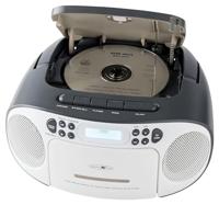 Reflexion CD-speler met cassette en DAB-radio voor net- en batterijvoeding (PLL FM-radio, DAB+, LCD-display, AUX-ingang, hoofdtelefoonaansluiting), wit/grijs