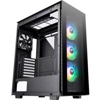 Thermaltake Divider 500 TG ARGB Black | Mid-Tower ATX PC behuizing | 4 x gehard 3mm glazen zijpaneel | 4X stille 120mm RGB ventilator | zwart