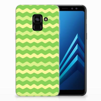 Samsung Galaxy A8 (2018) TPU bumper Waves Green Samsung Galaxy A8 (2018) TPU bumper Waves Green