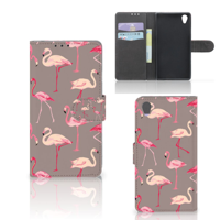 Sony Xperia Z1 Telefoonhoesje met Pasjes Flamingo