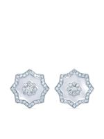 David Morris boucles d'oreilles en or blanc 18ct pavées de diamants - Argent