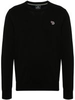 PS Paul Smith Zebra-motif cotton jumper - Noir