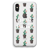 Cactus quote: iPhone X Transparant Hoesje