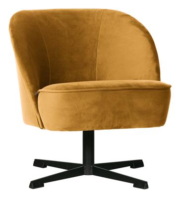 BePureHome Draaifauteuil 'Vogue' Velvet, kleur Mosterd
