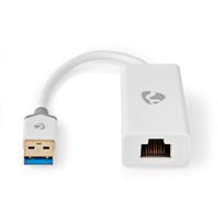 USB-A Adapter | USB 3.2 Gen 1 | USB-A Male | RJ45 Female | 1 Gbps | 0.20 m | Rond | Verguld | PVC | - thumbnail