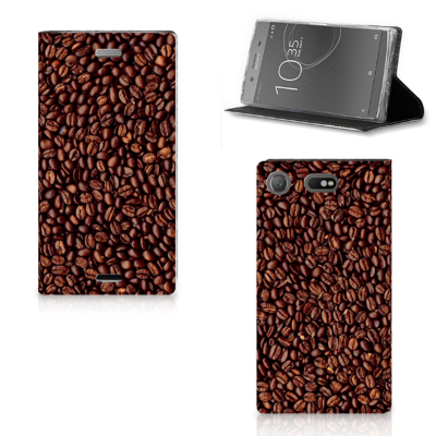 Sony Xperia XZ1 Compact Flip Style Cover Koffiebonen