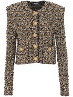 Balmain veste en tweed à coupe crop - Or