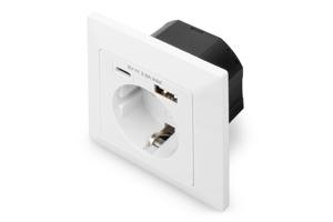 Digitus DA-70615 Stopcontact (onderbouw) Met USB Wit