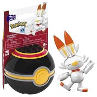 Mega Construx Pokemon Poke Ball en Flambino-figuur om te bouwen, bouwsteenspel, 25 stuks, voor kinderen vanaf 6 jaar, HKT11