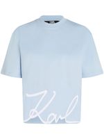 Karl Lagerfeld t-shirt Signature en coton biologique - Bleu