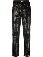 Philipp Plein jean brodé de sequins à taille haute - Noir - thumbnail