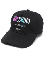 Moschino casquette en coton à logo imprimé - Noir - thumbnail