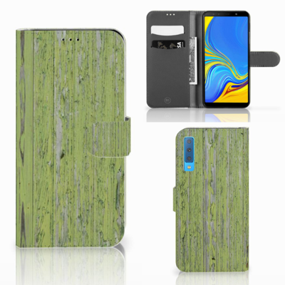 Samsung Galaxy A7 (2018) Book Style Case Green Wood