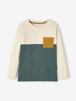 Colorblock jongensshirt groen