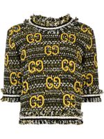 Gucci GG-print tweed top - Noir - thumbnail