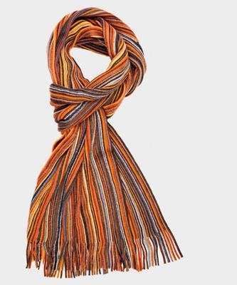 Michaelis Sjaal Oranje Multicolour Gestreept
