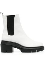 Stuart Weitzman bottines chelsea en cuir à talon épais - Blanc