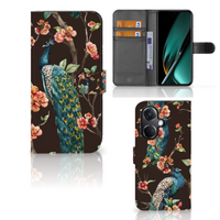 OnePlus Nord CE 3 Telefoonhoesje met Pasjes Pauw met Bloemen