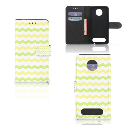 Motorola Moto Z2 Force Telefoon Hoesje Waves Yellow Motorola Moto Z2 Force Telefoon Hoesje Waves Yellow