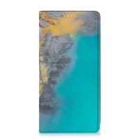 Samsung Galaxy S23 Standcase Marble Blue Gold - thumbnail