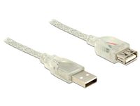 Delock 83880 Verlengkabel USB 2.0 Type-A male > USB 2.0 Type-A female 0,5 m transparant - thumbnail