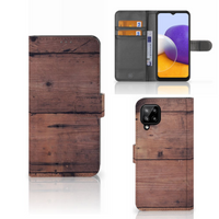 Samsung Galaxy A22 4G | M22 Book Style Case Old Wood