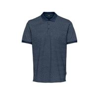 ONLY & SONS regular fit polo Peppino van biologisch katoen donkerblauw