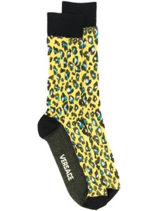 Versace chaussettes à imprimé léopard - Jaune