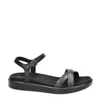 Ecco Yuma leren sandalen zwart