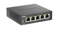D-Link DGS-1005P 5‑poorts Desktop Gigabit PoE+ Switch (5 Poorten Met 10/100/1000 Mbit/S, 4x PoE+ poorten, 60W vermogensbudget, Plug and Play, Metalen Behuizing)
