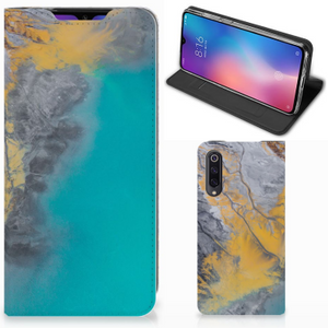 Xiaomi Mi 9 Standcase Marble Blue Gold