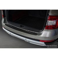 Zwart RVS Bumper beschermer passend voor Skoda Octavia III Scout 2014-2020 'Ribs' AV245249