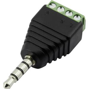 TRU COMPONENTS 1386615 Jackplug 3.5 mm Stekker, recht Aantal polen: 4 Stereo Zwart 1 stuk(s)