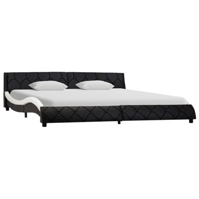 vidaXL Bedframe kunstleer zwart en wit 180x200 cm
