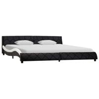 vidaXL Bedframe kunstleer zwart en wit 180x200 cm