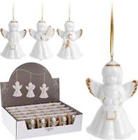Hanger engel wit 6 cm gesorteerd kerst decoratie