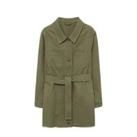 Violeta by Mango jasje met ceintuur kaki