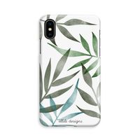 Tropical watercolor leaves: iPhone Xs Volledig Geprint Hoesje