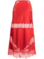 Cynthia Rowley Charmeuse lace silk skirt - Rouge