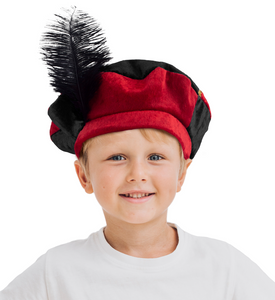 Baret piet kind rood/zwart