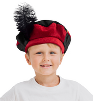 Baret piet kind rood/zwart