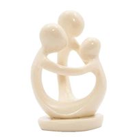 Beeldje Polystone Familie van 3 Personen Wit (9 cm)