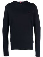 Tommy Hilfiger pull en maille à logo brodé - Bleu