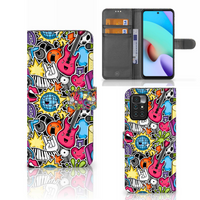 Xiaomi Redmi 10 Wallet Case met Pasjes Punk Rock - thumbnail