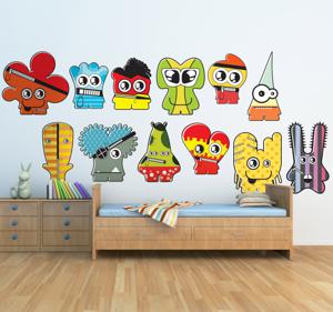 Sticker set grappige monsters