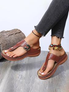 Pu Plain Summer Slide Sandals