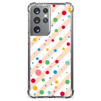 Samsung Galaxy S21 Ultra Doorzichtige Silicone Hoesje Dots - thumbnail