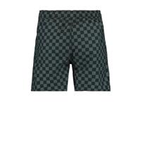 America Today Junior geblokte zwemshort Wilu grijs/zwart